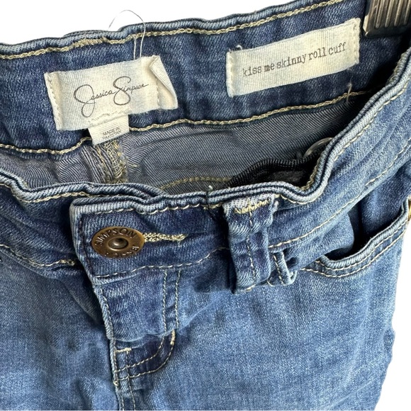 Jessica Simpson Skinny Adjustable Denim Blue Jeans Size 8 - Picture 3 of 6
